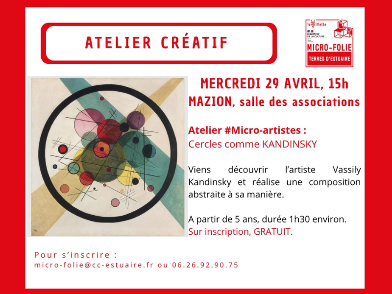 Atelier créatif avec la micro folie à Mazion — visuel événement