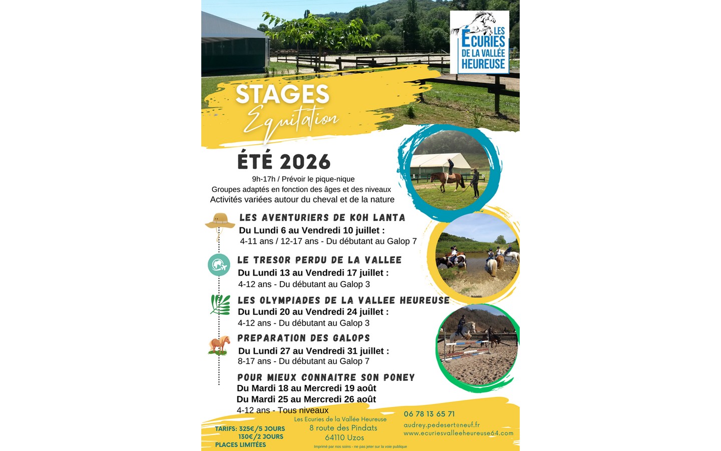 Stage Equitation Eté 2026 — visuel événement