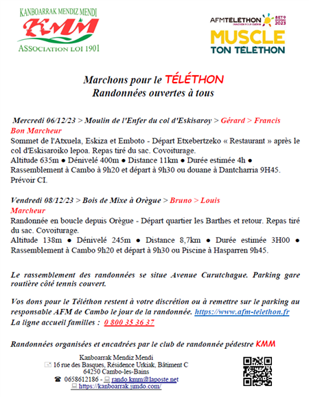 Randonnée du Téléthon Randonnée du Téléthon
