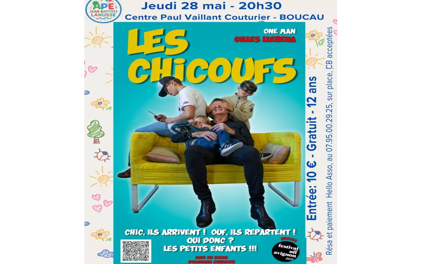 Gilles Llerena interprète « Les Chicoufs » — visuel événement