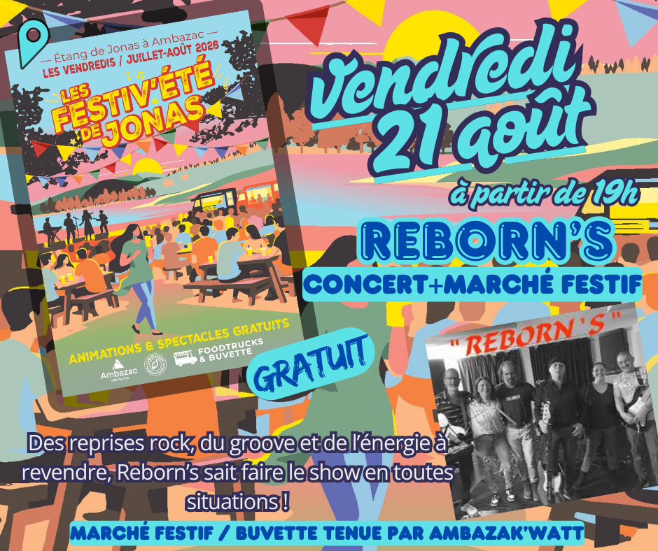 Les Festiv'Eté de Jonas : concert avec Reborn's — visuel événement