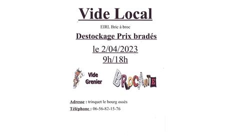 Vide grenier-brocante-vide local Vide grenier-brocante-vide local