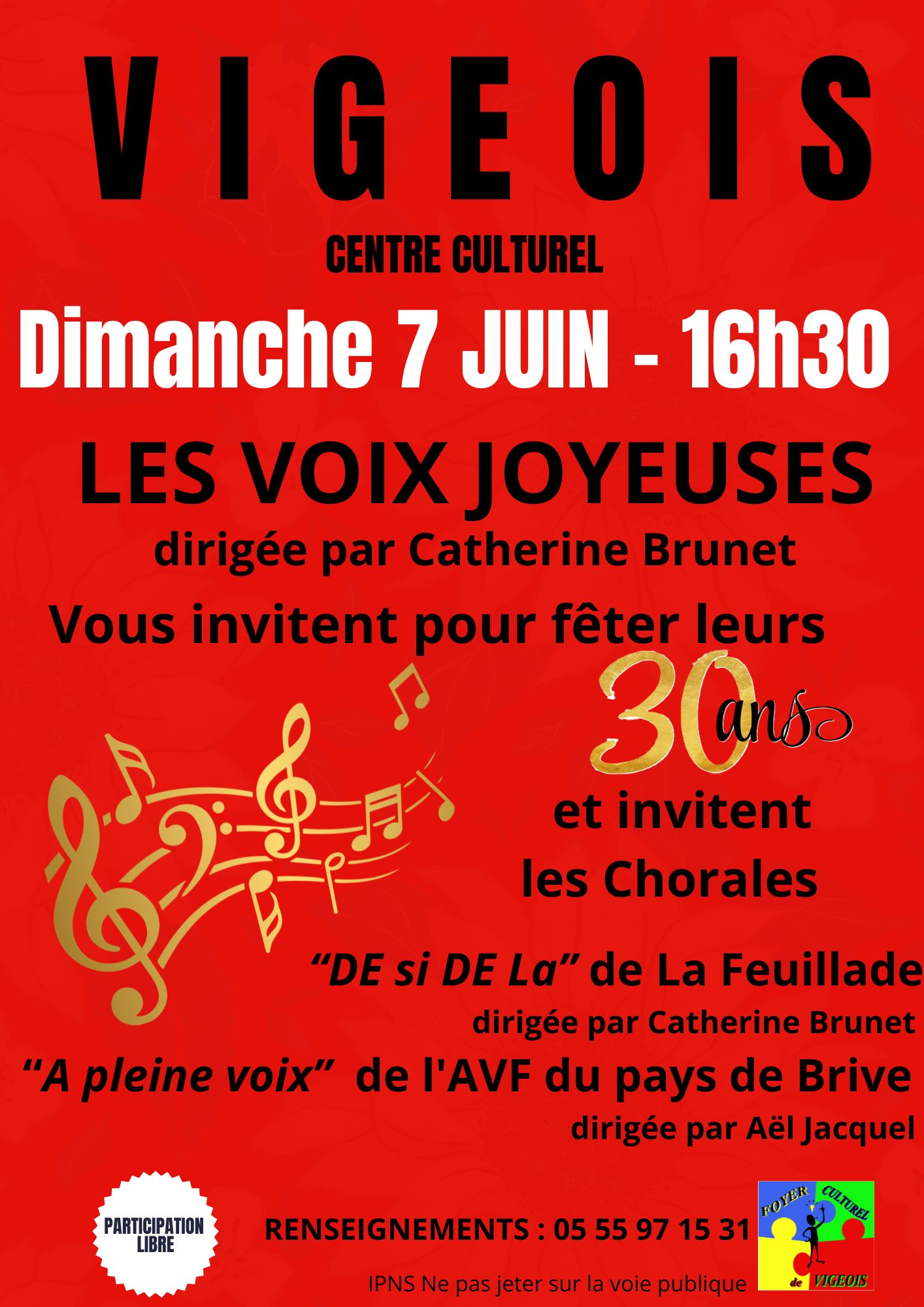 Concert des 30 ans pour Les Voix Joyeuses